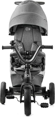 Kinderkraft EASYTWIST Trycicle for Kids Toddlers, Trike 5-in-1, Swivel seat 360° Rotation, Waterproof Material with UPF50+ Filter, Adjustable Parent Handle, Gray in Kuwait