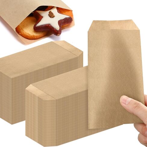 Outus 1000 Pcs Mini Flat Kraft Paper Bags Natural Treat Popcorn Party Favor Silverware Envelope Merchandise Bags for Cookies Desserts Snacks Sandwiches Chocolate Candy (5 x 7 Inch) in Saudi Arabia