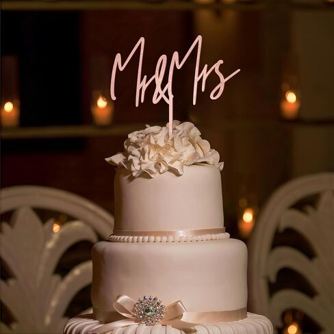 Mr & Mrs Wedding Cake Topper in Wood (Design 04) in Saudi Arabia