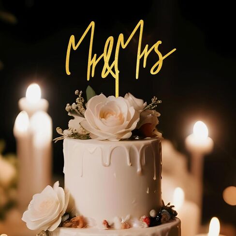 Mr & Mrs Wedding Cake Topper in Wood (Design 04) in Saudi Arabia