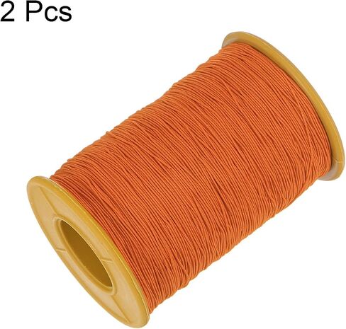 HARFINGTON 2pcs Elastic Sewing Thread 547 Yards 0.5mm Thickness Latex Tailoring Craft Sewing Thread for Hand Sewing, Gathering, Embroidery, Sewing Machine, Orange Red in Saudi Arabia