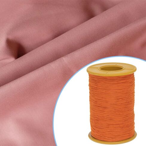 HARFINGTON 2pcs Elastic Sewing Thread 547 Yards 0.5mm Thickness Latex Tailoring Craft Sewing Thread for Hand Sewing, Gathering, Embroidery, Sewing Machine, Orange Red in Saudi Arabia