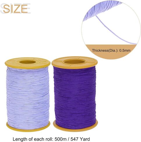 HARFINGTON 2pcs Elastic Sewing Thread 547 Yards 0.5mm Thickness Latex Tailoring Craft Sewing Thread for Hand Sewing, Gathering, Embroidery, Sewing Machine, Orange Red in Saudi Arabia
