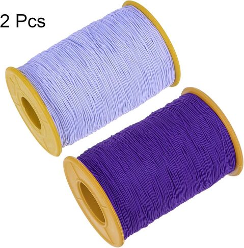 HARFINGTON 2pcs Elastic Sewing Thread 547 Yards 0.5mm Thickness Latex Tailoring Craft Sewing Thread for Hand Sewing, Gathering, Embroidery, Sewing Machine, Orange Red in Saudi Arabia