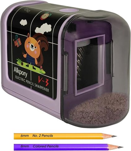 Battery Operated Electric Pencil Sharpener – Fast, Safe & Portable, Tungsten Steel Helical Blade, Cute Cartoon Design for Kids, Students, Home, School, Office, for No.2 & Colored Pencils in Saudi Arabia