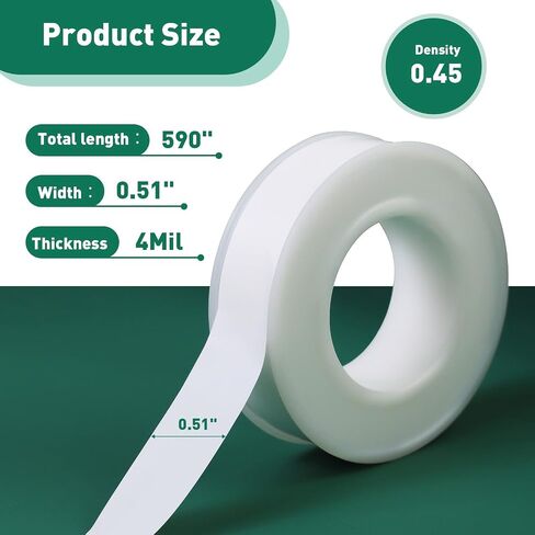 3 Roll Plumbers Tape, Teflon Tape, Water Pipe Sealing Tape, Plumbing Tape, High-Density Performance Waterproof Duct Tape, Thread Seal Tape. L 390 in x W 0.47 in. Blue in Kuwait