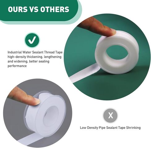3 Roll Plumbers Tape, Teflon Tape, Water Pipe Sealing Tape, Plumbing Tape, High-Density Performance Waterproof Duct Tape, Thread Seal Tape. L 390 in x W 0.47 in. Blue in Kuwait