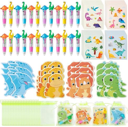 CY2SIDE Capybara Stationery Party Gift - 12 Pack Fun Animal Prizes Set Include 4-in-1 Ballpoint Pens Sticky Note Sticker and Organza Birthday Party Favors Goodie Bag Fillers Stuffer for School Rewards in Kuwait