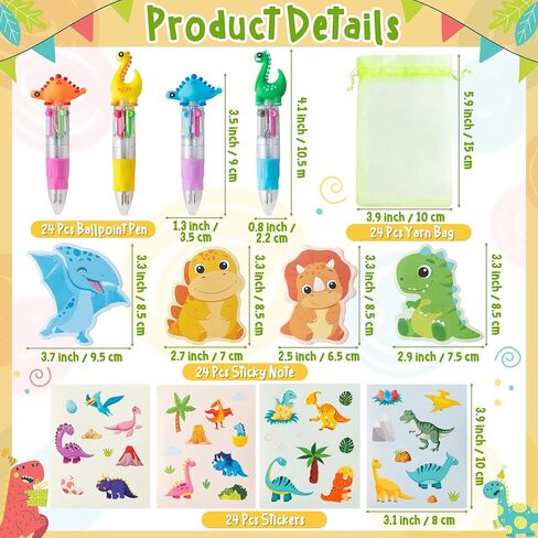 CY2SIDE Capybara Stationery Party Gift - 12 Pack Fun Animal Prizes Set Include 4-in-1 Ballpoint Pens Sticky Note Sticker and Organza Birthday Party Favors Goodie Bag Fillers Stuffer for School Rewards in Kuwait