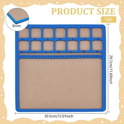 حصيرة Benecreat Blue Bead ، 11.8x11.8 بوصة مستطيل ، لوحة تصميم حبة مع مقاييس و 14 شبكة ، صينية خرز لصنع المجوهرات ، مستلزمات الديكور in Kuwait