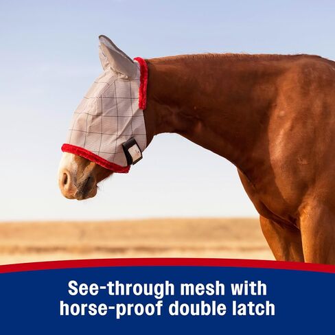 Farnam SuperMask II Classic Horse Fly Mask with Ears, Horse size, Assorted in Saudi Arabia