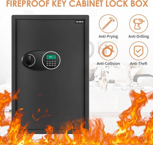 220 Position Large Key Lock Box Wall Mount with Code, Digital Key Cabinet Wall Mount Key Organizer with Key Tags, Adjustable Key Safe Key Holder for Car, Hotels, Office, House in Kuwait