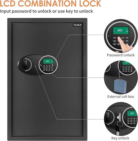 220 Position Large Key Lock Box Wall Mount with Code, Digital Key Cabinet Wall Mount Key Organizer with Key Tags, Adjustable Key Safe Key Holder for Car, Hotels, Office, House in Kuwait