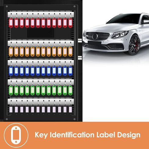 220 Position Large Key Lock Box Wall Mount with Code, Digital Key Cabinet Wall Mount Key Organizer with Key Tags, Adjustable Key Safe Key Holder for Car, Hotels, Office, House in Kuwait