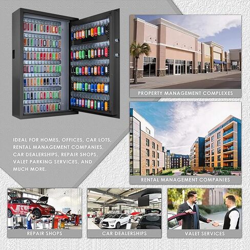 220 Position Large Key Lock Box Wall Mount with Code, Digital Key Cabinet Wall Mount Key Organizer with Key Tags, Adjustable Key Safe Key Holder for Car, Hotels, Office, House in Kuwait