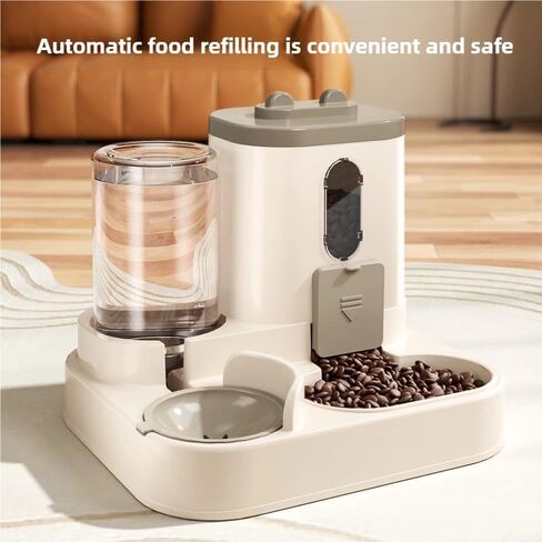 Two-in-One Upgraded Automatic Pets Feeder and Water Dispenser Combo Set, Pet Cat Dog Gravity Feeder and Water Dispenser for Small and Medium Pets Cats Dogs, Large Capacity & Washable in Saudi Arabia