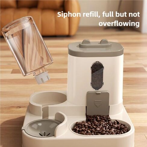 Two-in-One Upgraded Automatic Pets Feeder and Water Dispenser Combo Set, Pet Cat Dog Gravity Feeder and Water Dispenser for Small and Medium Pets Cats Dogs, Large Capacity & Washable in Saudi Arabia