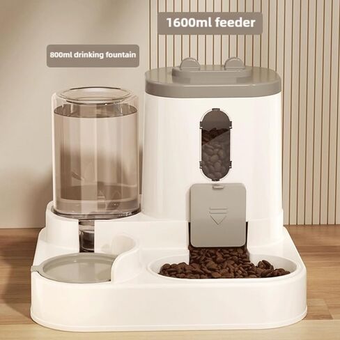 Two-in-One Upgraded Automatic Pets Feeder and Water Dispenser Combo Set, Pet Cat Dog Gravity Feeder and Water Dispenser for Small and Medium Pets Cats Dogs, Large Capacity & Washable in Saudi Arabia