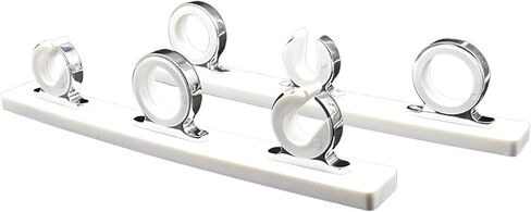 MARINE CITY Teak Base 3-Rod Reel Board 316 Grade Stainless Steel Fishing Rod Storage Hanger Rack (Length: 2.71 Inches) for Marines – Boats – Vans – Cars (1 SET) in Saudi Arabia