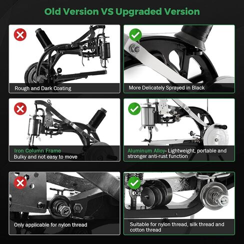 BEAMNOVA الجلود الإسكافي آلة الخياطة أداة إصلاح الأحذية معدات اليد الصناعية الثقيلة مع الإبر مجموعة الحرفية الجلدية، الأخضر الداكن in Kuwait