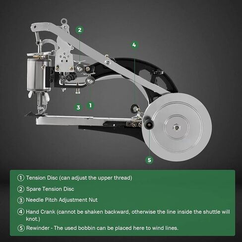 BEAMNOVA الجلود الإسكافي آلة الخياطة أداة إصلاح الأحذية معدات اليد الصناعية الثقيلة مع الإبر مجموعة الحرفية الجلدية، الأخضر الداكن in Kuwait