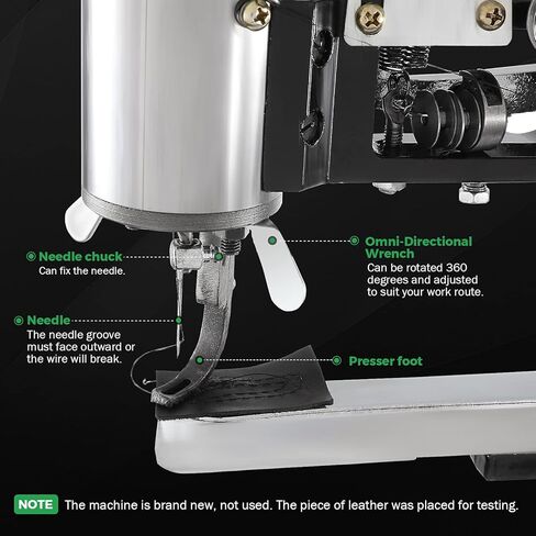 BEAMNOVA الجلود الإسكافي آلة الخياطة أداة إصلاح الأحذية معدات اليد الصناعية الثقيلة مع الإبر مجموعة الحرفية الجلدية، الأخضر الداكن in Kuwait