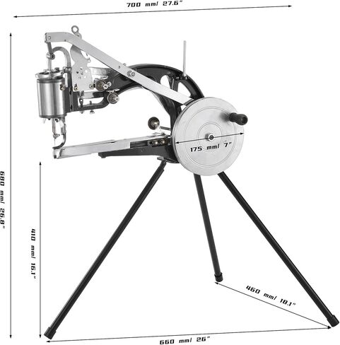 BEAMNOVA الجلود الإسكافي آلة الخياطة أداة إصلاح الأحذية معدات اليد الصناعية الثقيلة مع الإبر مجموعة الحرفية الجلدية، الأخضر الداكن in Kuwait