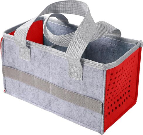 Carrying Case for Tonies Box Starter Set, Folding Carry Bag Portable Holder Carrier Felt Travel Organizer with Handle Accessories for Toniesbox Kids Musical Toy Storage & Carrying (Gray + Lake Blue) in Saudi Arabia