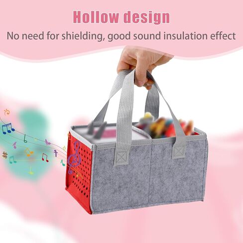 Carrying Case for Tonies Box Starter Set, Folding Carry Bag Portable Holder Carrier Felt Travel Organizer with Handle Accessories for Toniesbox Kids Musical Toy Storage & Carrying (Gray + Lake Blue) in Saudi Arabia
