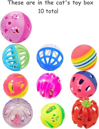 Cat Toy Bundle with 15 Assorted Toys, Including Soft Fuzzy Balls, Feather Mice, and Sturdy Plastic Balls, Fully Safe and Long-Lasting, Designed to Stimulate Play and Hunting Instincts in Cats in Saudi Arabia