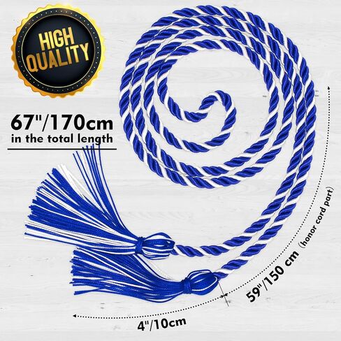Graduation Honor Cord, Gold Blue Cord with Tassels for Grad Days and Graduation Students (Gold Blue) in Kuwait