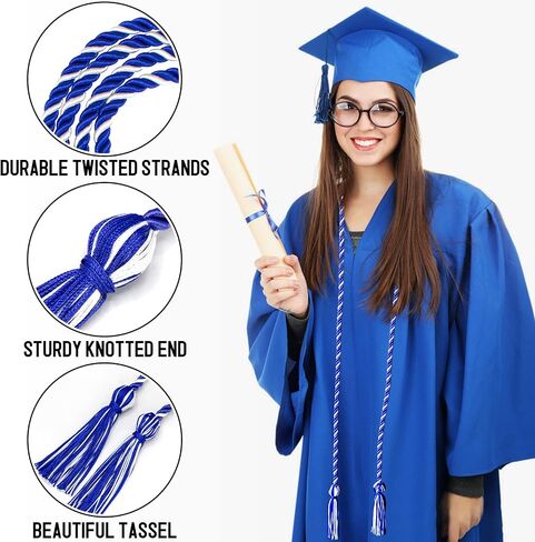 Graduation Honor Cord, Gold Blue Cord with Tassels for Grad Days and Graduation Students (Gold Blue) in Kuwait