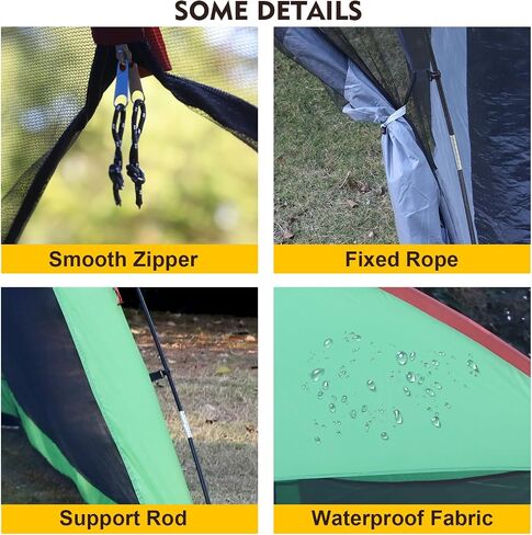 Screen Tent Camping Tent Outdoor Beach Tent Sun Shelter with 2-Pcs Side Wall & LED 12x12 FT 9-12 Person in Saudi Arabia