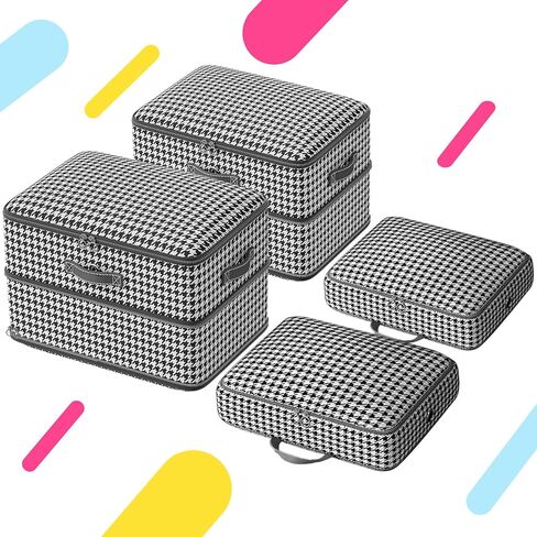 4 Pcs Compression Storage Bags, Large Capacity Ultra Space Saving Clothes Storage Bags for Sweater, Sheet, Bed, Blanket Storage Organizer with Window Handle, Cubes Storage Bags with Zipper in Kuwait