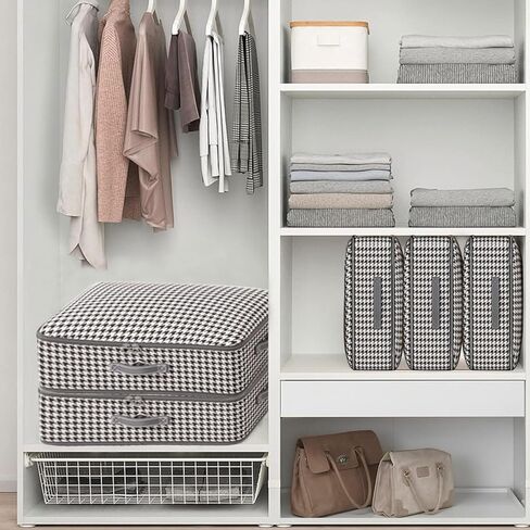 4 Pcs Compression Storage Bags, Large Capacity Ultra Space Saving Clothes Storage Bags for Sweater, Sheet, Bed, Blanket Storage Organizer with Window Handle, Cubes Storage Bags with Zipper in Kuwait