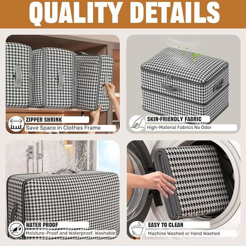 4 Pcs Compression Storage Bags, Large Capacity Ultra Space Saving Clothes Storage Bags for Sweater, Sheet, Bed, Blanket Storage Organizer with Window Handle, Cubes Storage Bags with Zipper in Kuwait