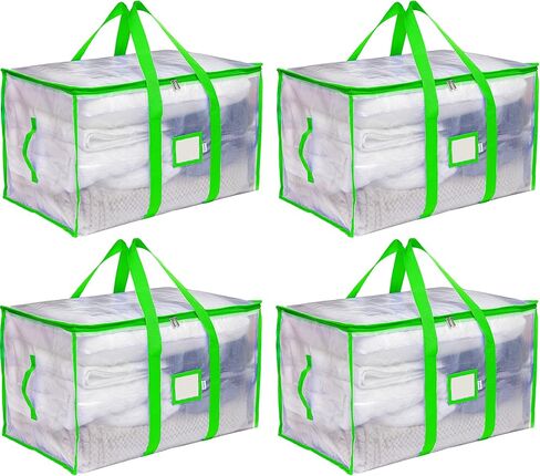 Storage and Moving Bags - Heavy Duty, Dust Protection and Water Resistant, Durable Zipper Closure and Sturdy Handles Best Moving Boxes Alternative (Black, 6 Pack) in Saudi Arabia