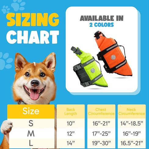 سترة النجاة الكلاب ، سترة سلامة السباحة عالية الأداء للكلاب ، مزدهرة ، قابلة للتعديل ، عاكسة لركوب القوارب ، الإبحار ، والتجديف بالتجديف والماء (برتقالي ، متوسطة) in Kuwait