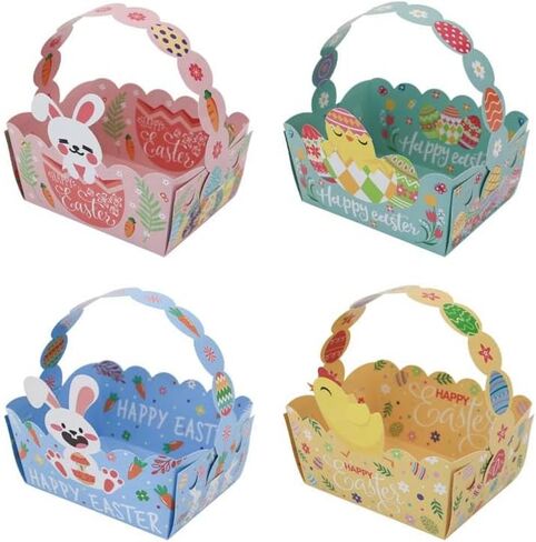 Rarapop 12Pcs Easter Treat Boxes Rabbit Ears Gable Box with Handle, 6.3 x 3.5 x 3.5 Inch Bunny Snack Candy Gift Boxes for Easter Basket Party Favor Gifts in Saudi Arabia