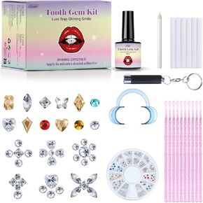 DIY Tooth Gem Kit for Teeth,Tooth Gem with 120 Sparkling Crystals, Professional Fashionable Jewelry Starter kit, DIY Crystals Jewelry Kit Teeth Gems (RED2)