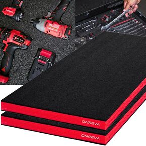 Tool Box Foam, 2Pack 30x22x2 inch, Foam Inserts for Cases, Polyethylene Storage Sheets for Toolbox Hard Case, Tool Shadow Insert, Kaizen Organizer Sheet