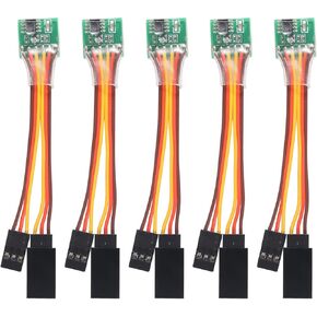5pcs Servo Signal Reverser Rotation Inverter 3.6V - 24V Steering Gear Reverser for JR Futaba Aircraft Airplane Steering Gear and Any Servos