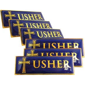 usher Pin Church Service Badge Pack Pack ، مجموعة من 6