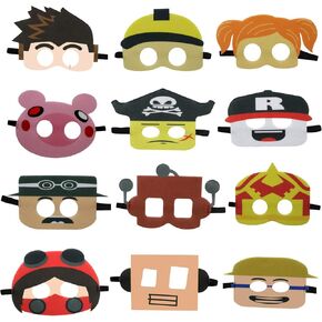 12 Packs Robot Felt Masks for Kids, Robot Vedio Game Themed Party Supplies Birthday Party Favors Costumes Dress-Up Masks Birthday Gift for Boys Girls