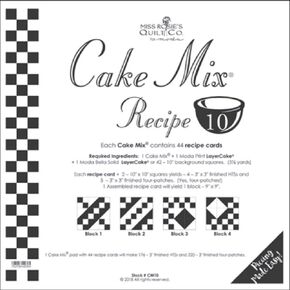 Miss Rosie's Quilt Co - Cake Mix وصفة 10 كل بطاقة وصفة تجعل 1-9 "× 9" كتلة نهائية