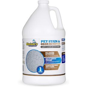 Sheiner's Pet Stain Remover & Pet Odor Eliminator, Advanced Cleaning Bio-Enzyme Cleaner Solution for Carpets, Rugs, Upholstery & Multi-Surfaces, Safe for Pets & Kids, 1 Gallon