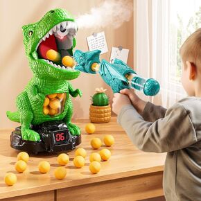 ألعاب Boy Dinosaur اطلاق النار للأطفال الذين تتراوح أعمارهم بين 3 4 5 6 7 8-لعبة إطلاق نار متحركة مع لوحة النتائج ، والضوء والصوت ، و 12 كرات رغوة ، وألعاب الصبي