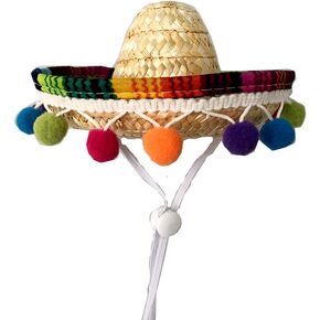 Night Night Mini Sombrero Top Hat Top Beadband Tiny Straw Hat Cinco de Mayo Small Sombreros for Baby Kids Dog Cat