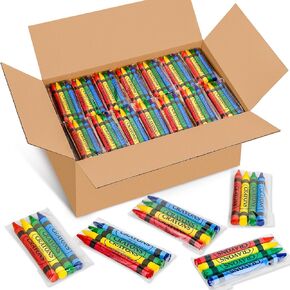 150 Packs Crayons Bulk, 4 Colors, 600 Count, Crayons for Toddlers and Kids, Back to School Supplies for Kids Crafts, Durable & Non-Toxic Travel Crayon Party Favors for Classroom & Home