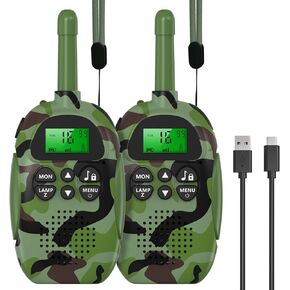 ushining walkie talkie for Kids قابل لإعادة الشحن 22 قناة kide walkie talkies for boys 2 way way radio way leadi talkies 3 kms long frant with have for the cyking ، homies عيد ميلاد عيد الميلاد للأطفال (2 عبوة)